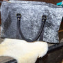 Grey Hair on Hide Duffle Bag