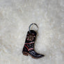 Tooled Leather Boot Keychain
