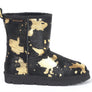Turano 7.5 in Boot - Black & Gold Etched Cow Print