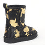 Turano 7.5 in Boot - Black & Gold Etched Cow Print