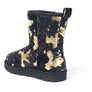 Turano 7.5 in Boot - Black & Gold Etched Cow Print