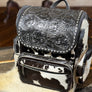 Black Tooled Leather Backpack