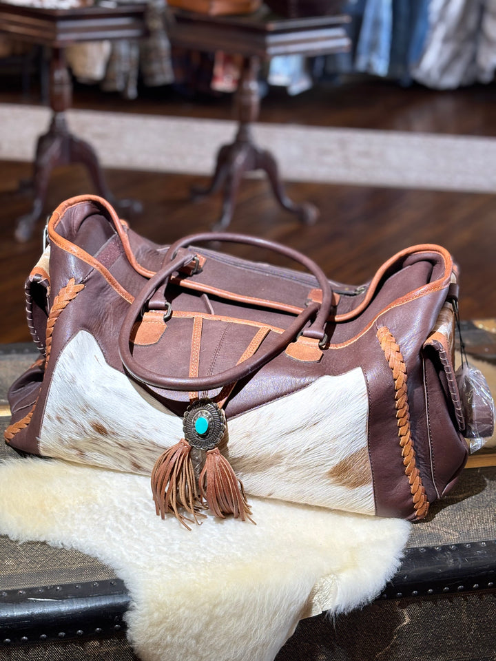 Medium Smooth Leather and Hide Duffle Bag