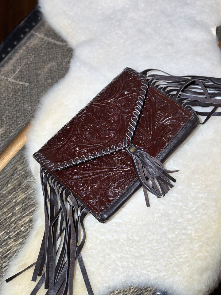 Dark Chocolate Tooled Wallet