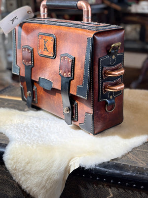 Leather and Copper Briefcase