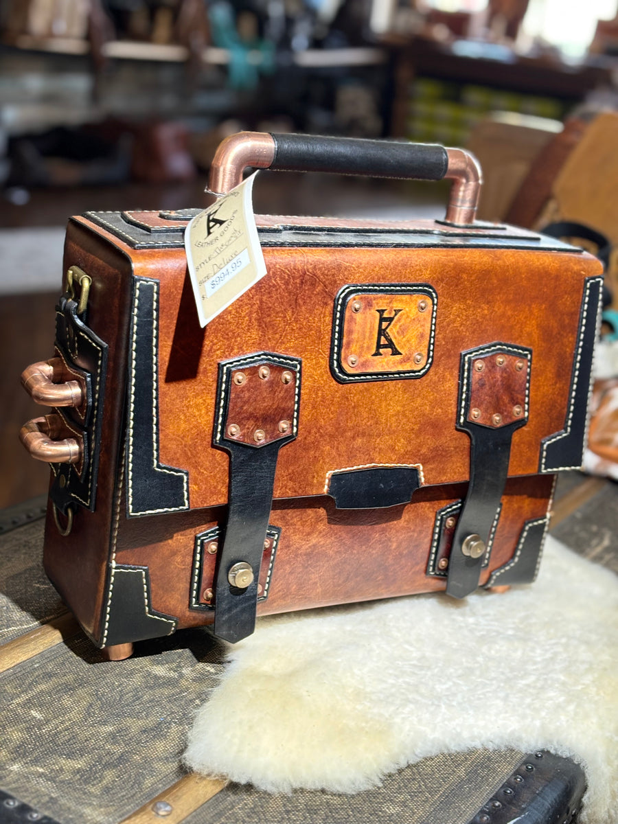 Leather and Copper Briefcase