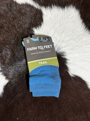 Farm to Feet Socks Trail 3/4 Crew Blue