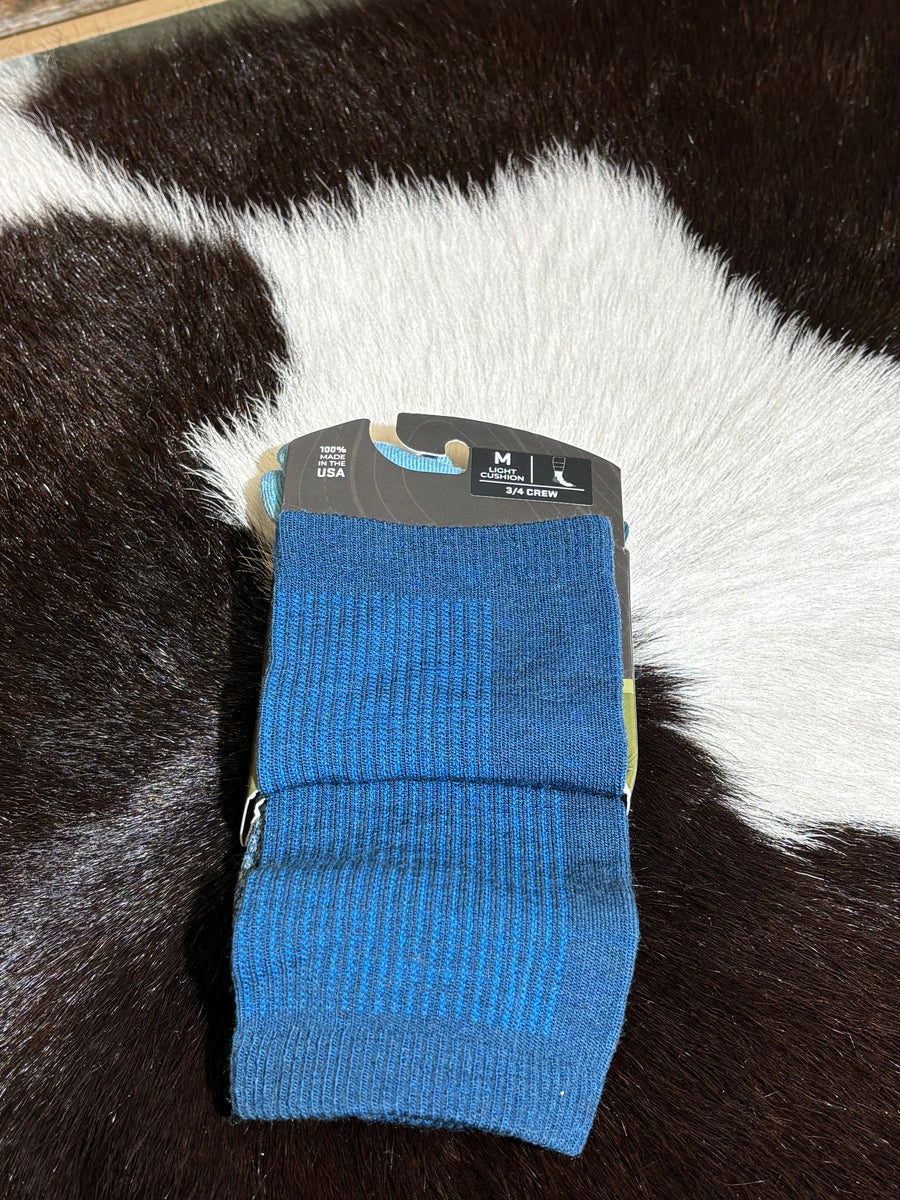 Farm to Feet Socks Trail 3/4 Crew Blue