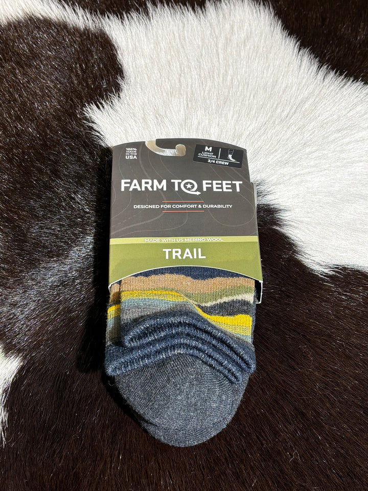 Farm to Feet Socks 3/4 Crew Yellow/Blue