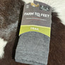Farm to Feet Socks Trail 3/4 Crew Grey and Black