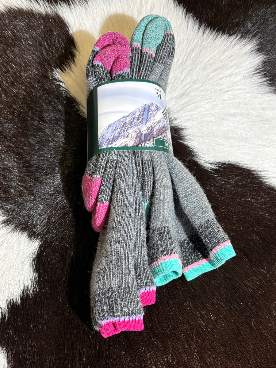Women's Wool Socks Pink/Blue