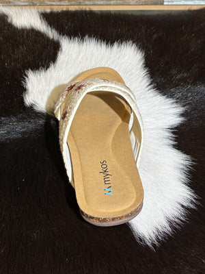 Mykos Sandal Leyla White Crochet