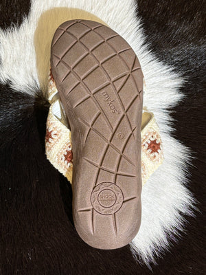 Mykos Sandal Leyla White Crochet