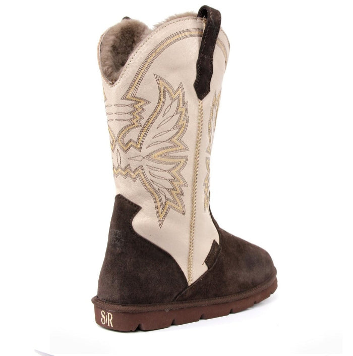 BIG N TALL Men's Cowboy Boot - Espresso/Cream