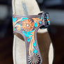 Tooled Leather Thong Sandal