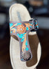 Tooled Leather Thong Sandal
