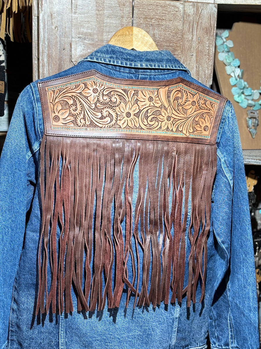 Denim and leather jacket