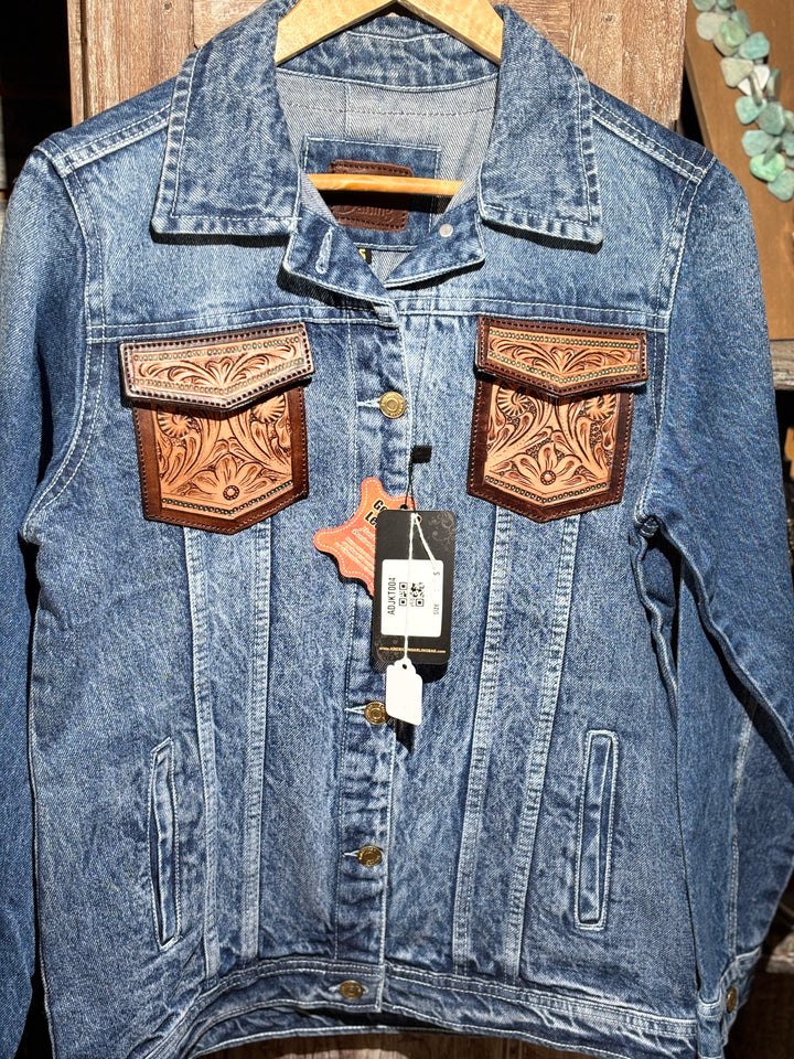 Denim and leather jacket