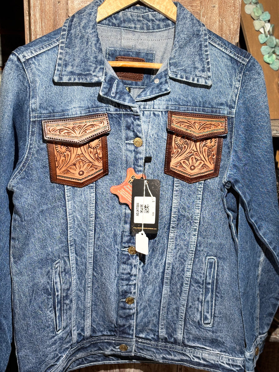 Denim and leather jacket