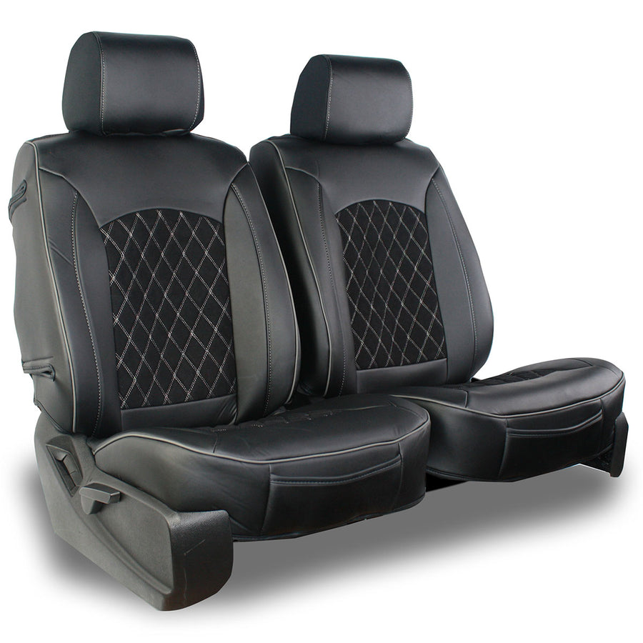 Leatherette Suede Diamond Semi-Custom Car Seat Covers